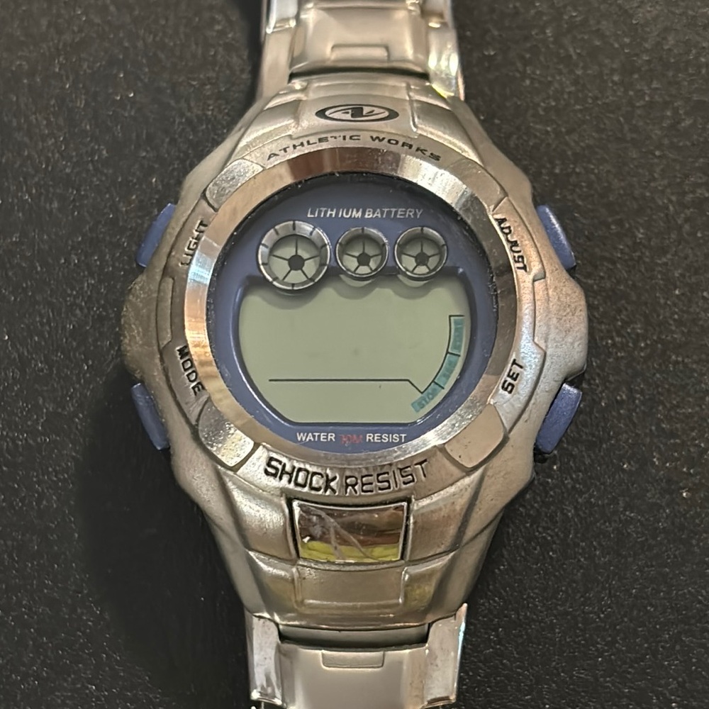 Athletic Works silver watch digital , shock resistant watch
